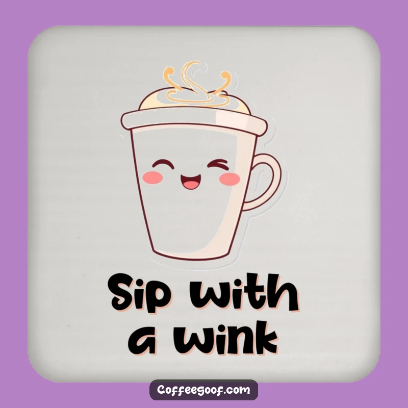 Funny Winking Coffee Cup Coaster: Playful Protection for Your Surfaces