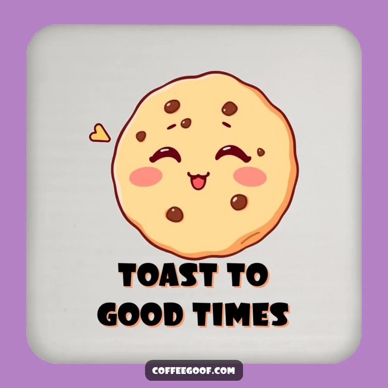 Funny Winking Cookie Coaster - Protect Surfaces with a Smile!