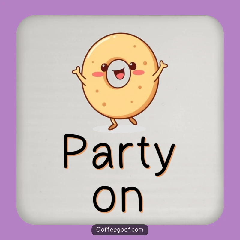 Funny Bagel Coaster: Happy Jig, Protect Surfaces with Cheerful Humor Gift