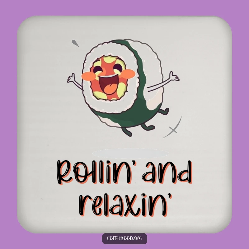 Funny Sushi Roll Spin Drink Coaster: Protect Surfaces With Fun, Cute Funny Gift