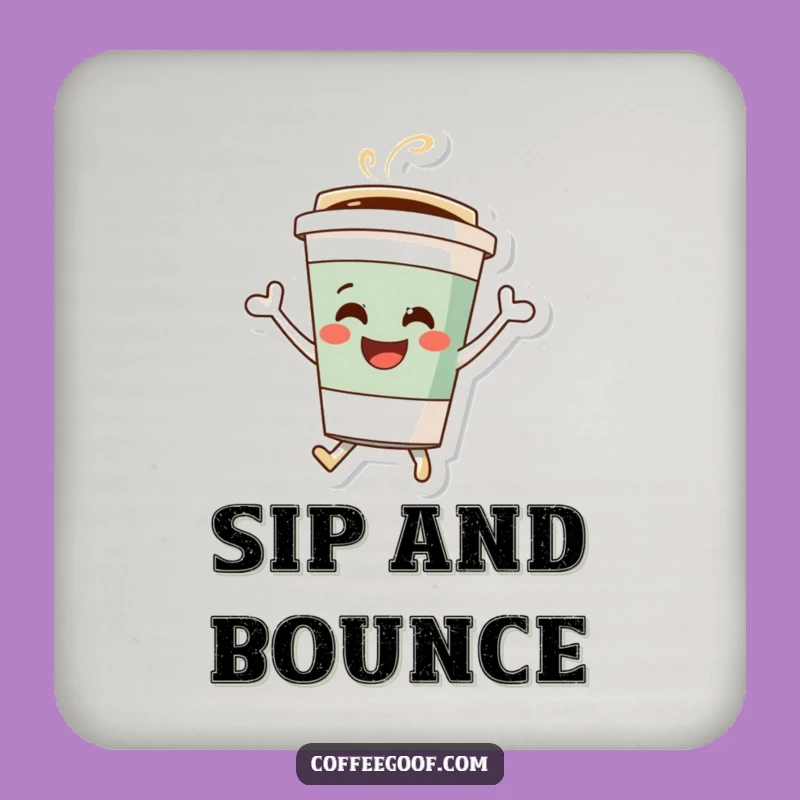 Funny Coffee Cup Coaster: Cheerful Bouncing Character Protection, Hilarious & Functional: An Awesome Funny Gift!