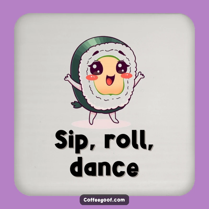 Funny Sushi Coaster: Dancing Character Protection, Playful & Functional, An Awesome Funny Gift!