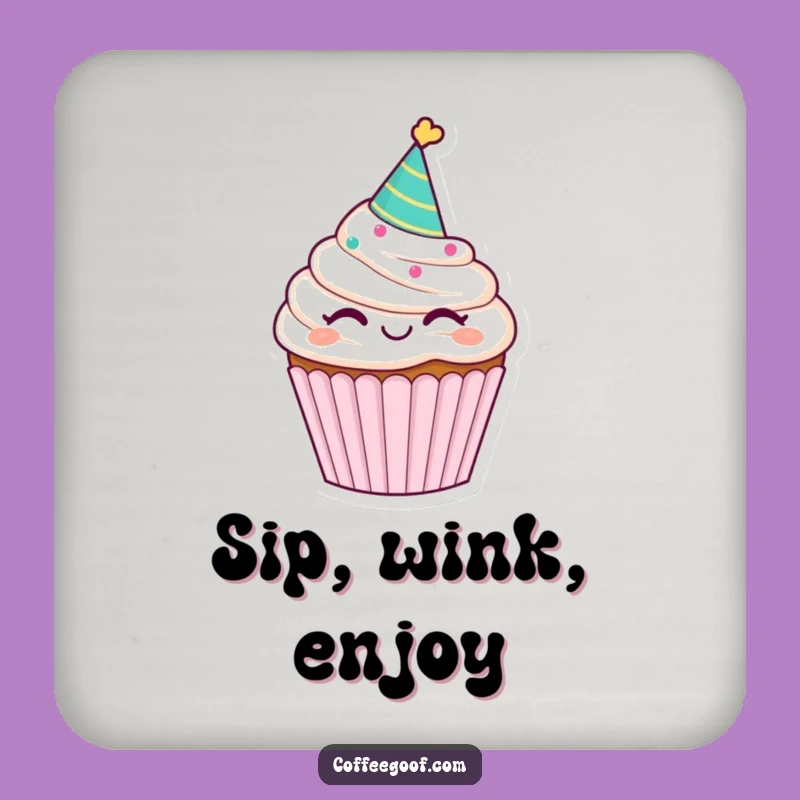 Funny Winking Cupcake Coaster - Sweet Protection, Perfect Funny Gift