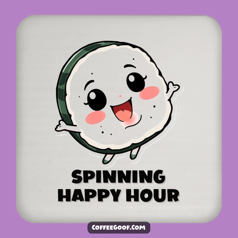 Funny Sushi Spin Coaster: Smiling Character for Table Protection