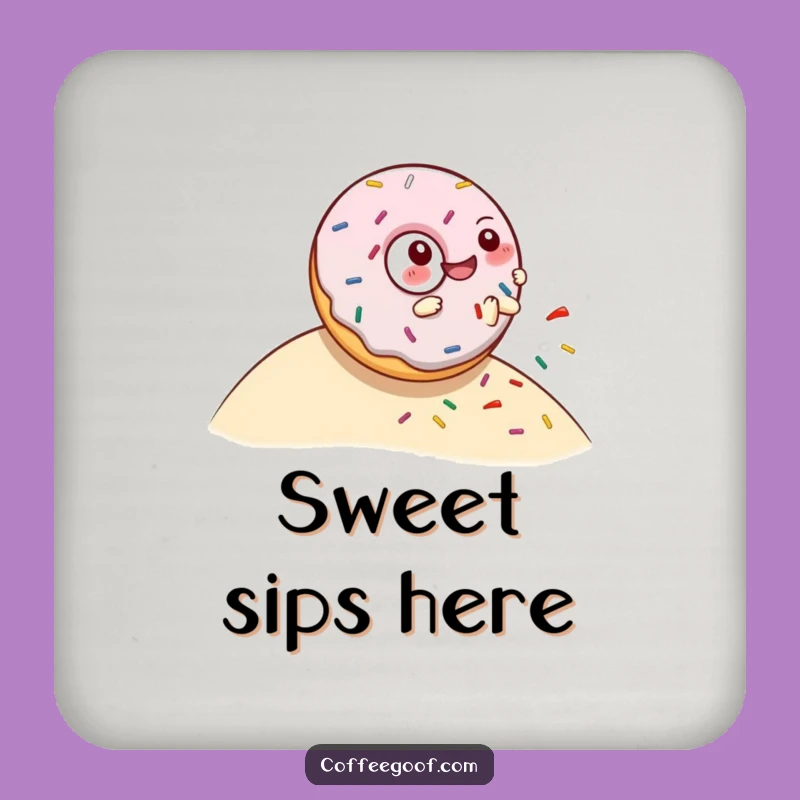 Funny Donut Rolling Hill Coaster: Giggling Character Spills Sprinkles - Protect Surfaces Gift