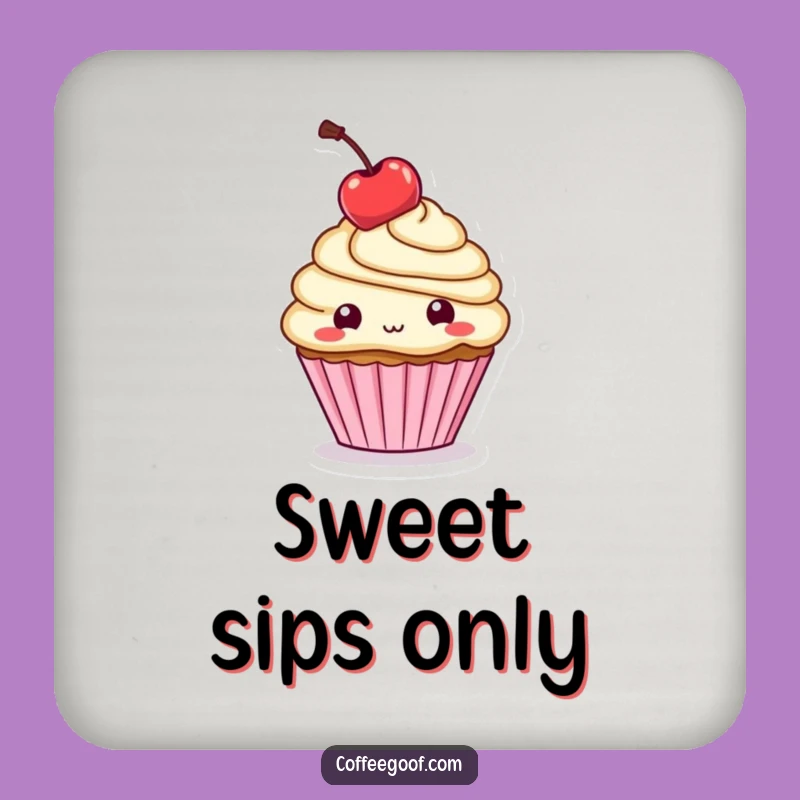 Funny Cupcake Cherry Drink Coaster: Protect Surfaces with Sweet Style
