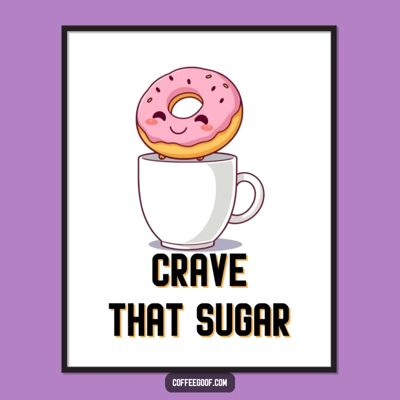 Funny Donut Leap Poster - Hilarious Breakfast Art for Your Walls