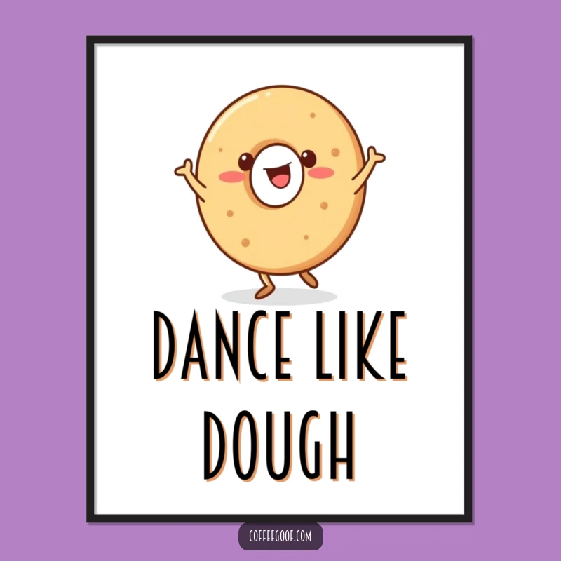 Funny Bagel Poster: Happy Jig Art, Cheerful Decor & Deliciously Humorous Gift