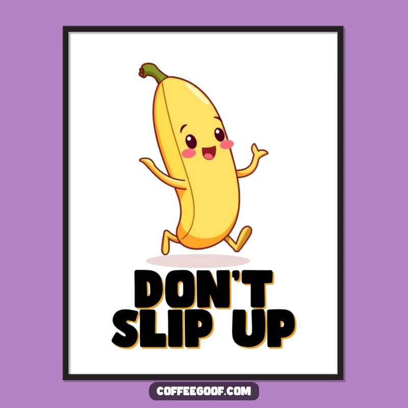 Funny Banana Peel Silly Walk Poster - Decorate with Delightful Absurdity!