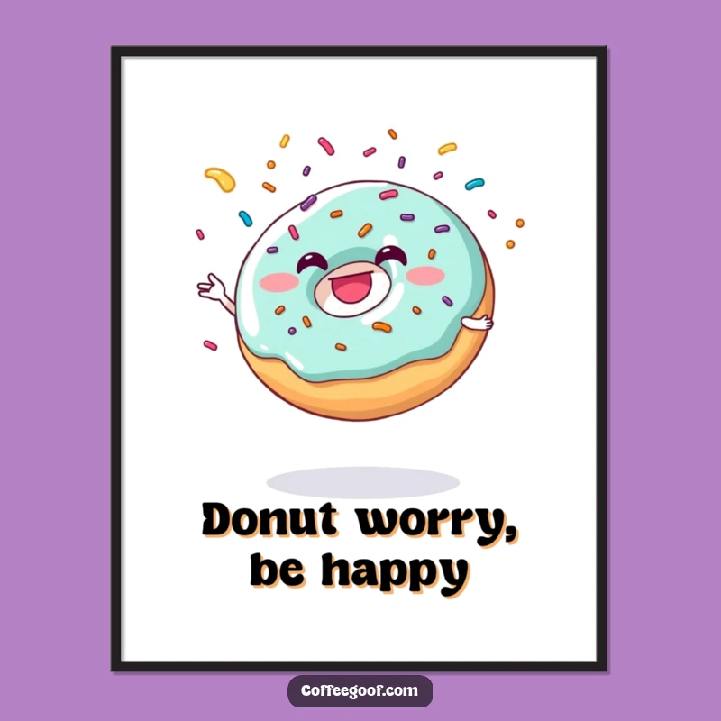 Funny Donut Juggling Poster: Sweet Sprinkle Art, Perfect Kitchen Decor Gift!
