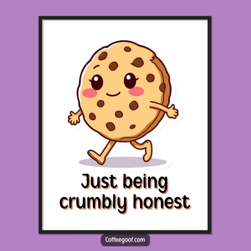 Funny Cookie Walk Poster: Quirky Sentient Character Art, Wall Decor
