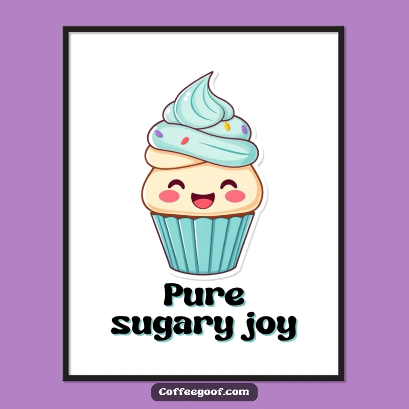 Funny Cupcake Frosting Poster - Whimsical Wall Art for Sweet Spaces