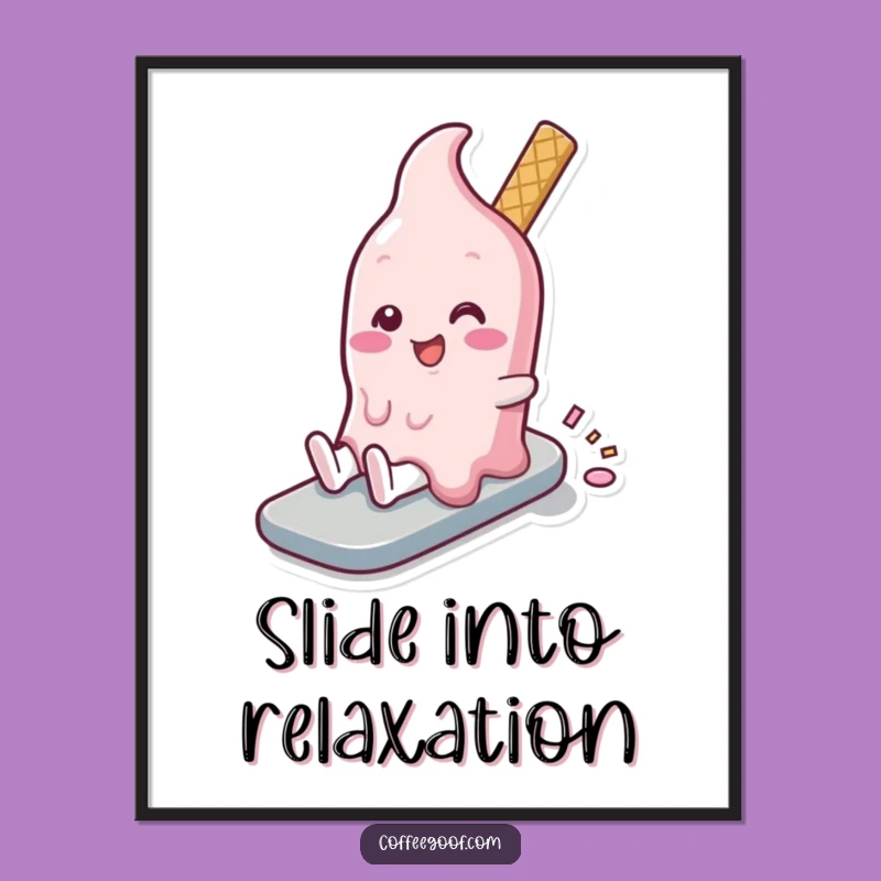 Funny Melting Ice Cream Poster: Add Sweet Humor to Your Walls!