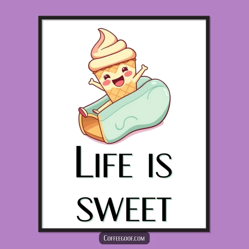 Funny Ice Cream Cone Poster - Decorate with Joyful Slides!
