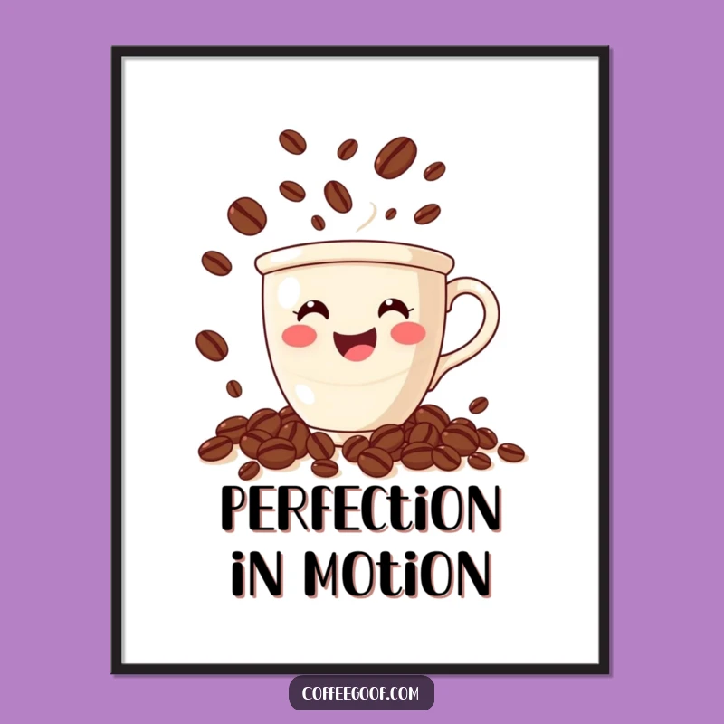 Funny Coffee Juggling Poster: Bean Art Gift