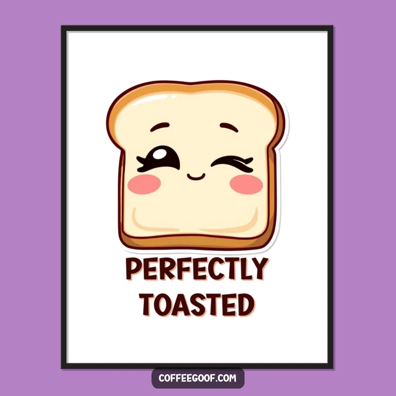 Funny Winking Toast Poster: Decorate with Playful Breakfast Cheer
