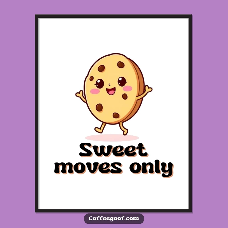 Funny Cookie Jig Poster: Cheerful Baked Character Art for a Happy Space