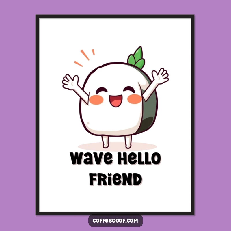 Funny Sushi Wave Poster: Add a Pop of Playful Art, Delightful Gift