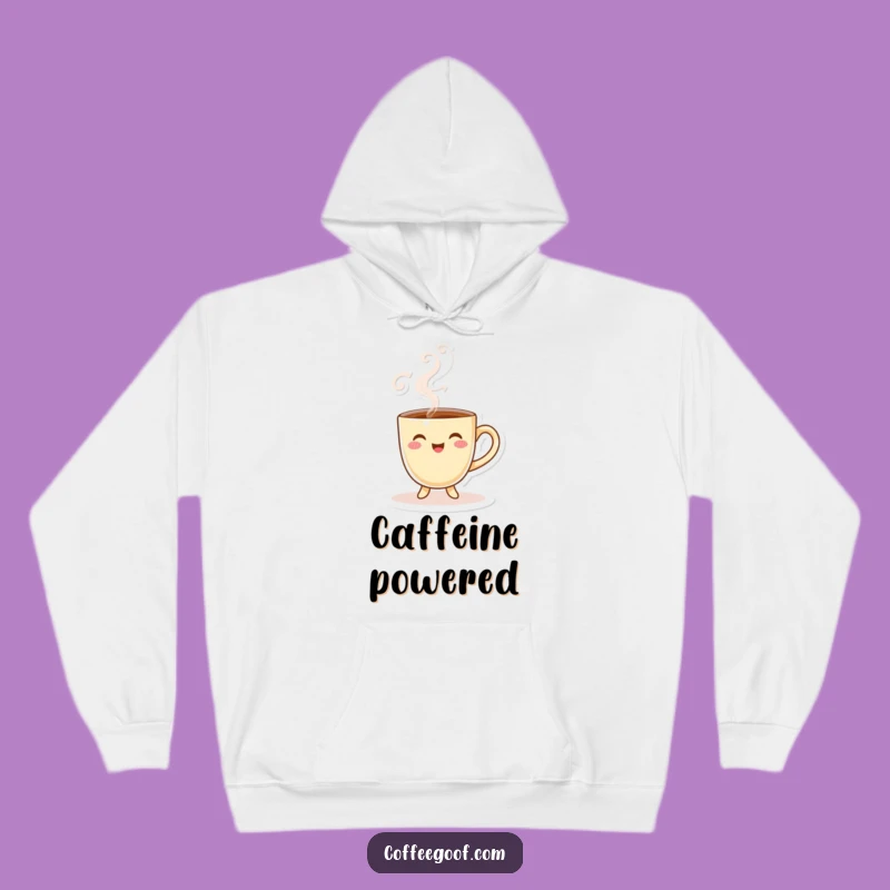 Funny Coffee Cup Hoodie: Cozy Steam Character, Ideal Warm Gift for Caffeinated Souls