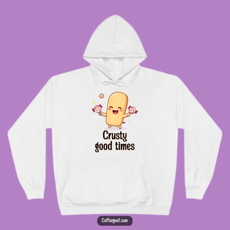 Cozy Funny Baguette Juggling Candy Hoodie: Warm Up with Sweet Humor!