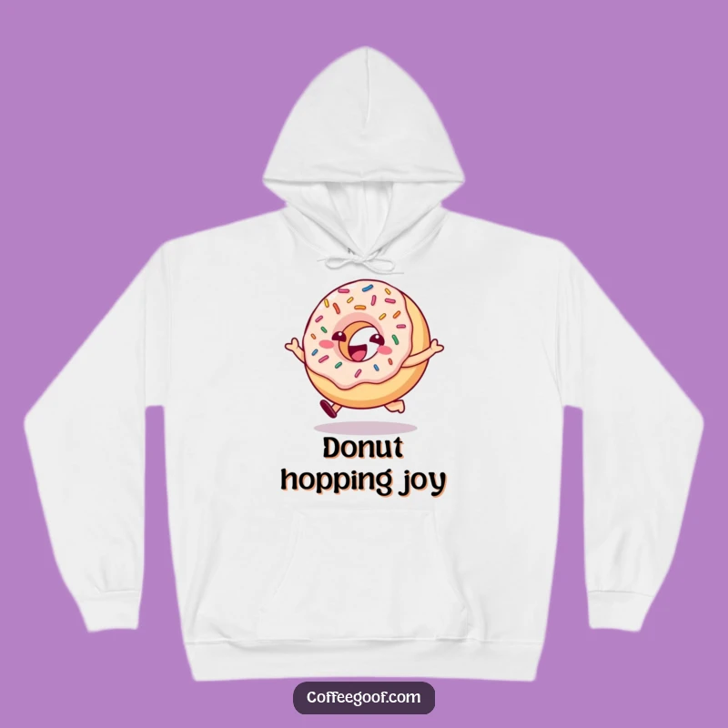 Cozy Funny Hopping Donut Hoodie - Warm and Hilarious Treat for Sweet Days