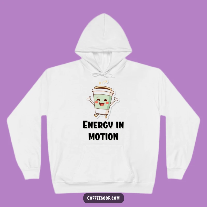 Funny Coffee Cup Hoodie: Cheerful Bouncing Character, Cozy & Hilarious, Perfect Warm Funny Gift!