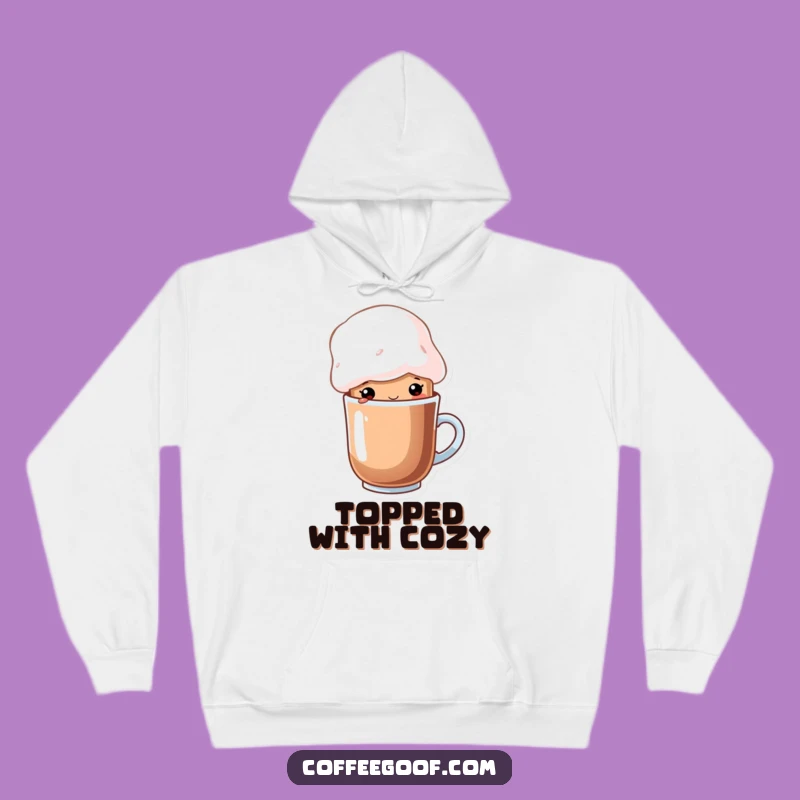 Funny Cocoa Marshmallow Hat Hoodie - Cozy Cartoon Character Sweatshirt Gift