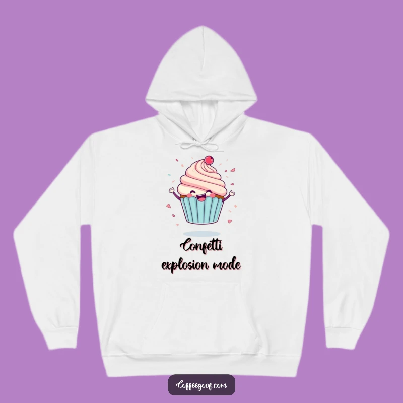 Funny Cupcake Hoodie: Cozy Icing Confetti Delight, Perfect Humorous Wear