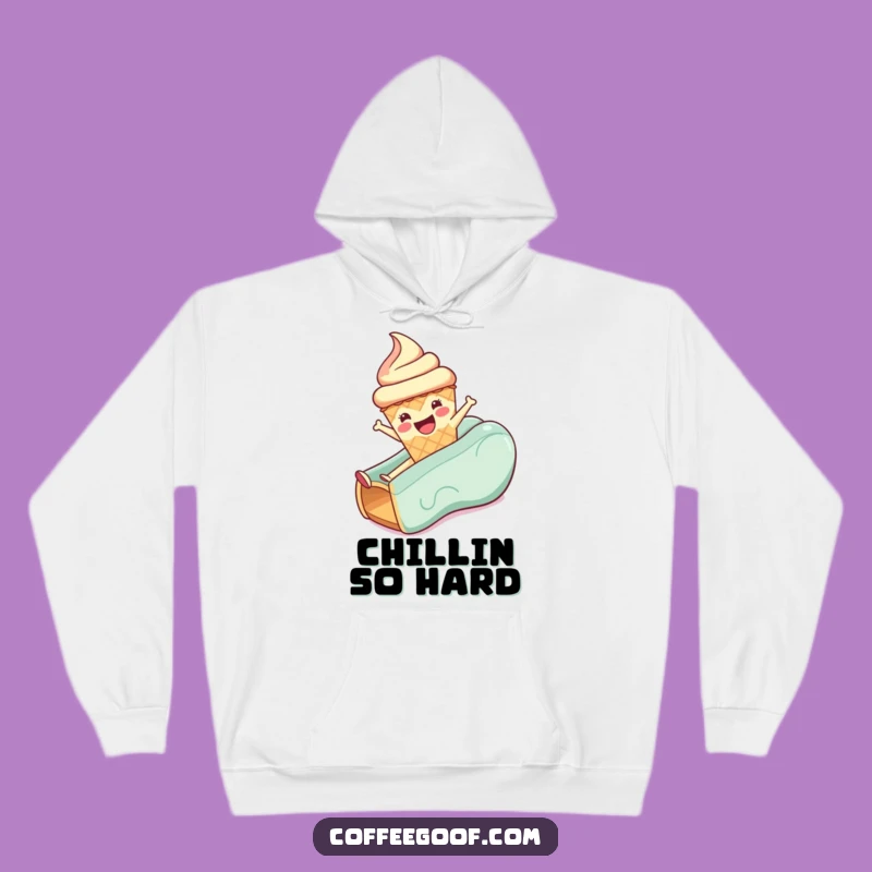 Funny Ice Cream Cone Hoodie - Cozy Up with a Joyful Slide!