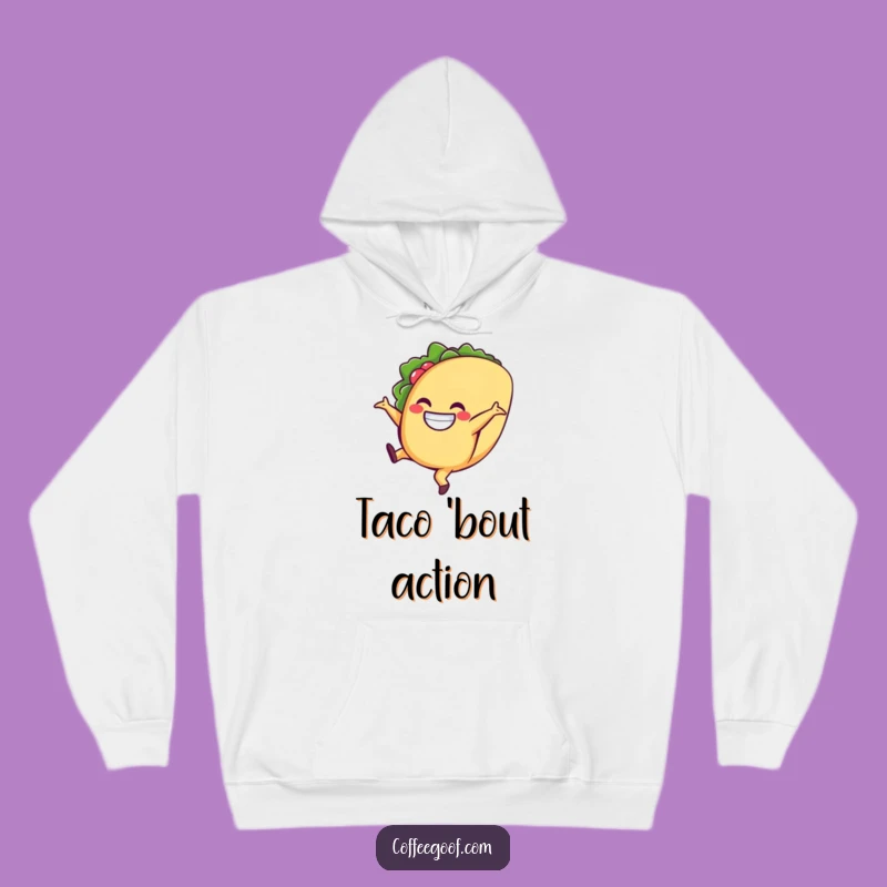 Funny Taco Hoodie: Cartwheeling Character, Cozy Fiesta Fun, Your Go-To Funny Gift!