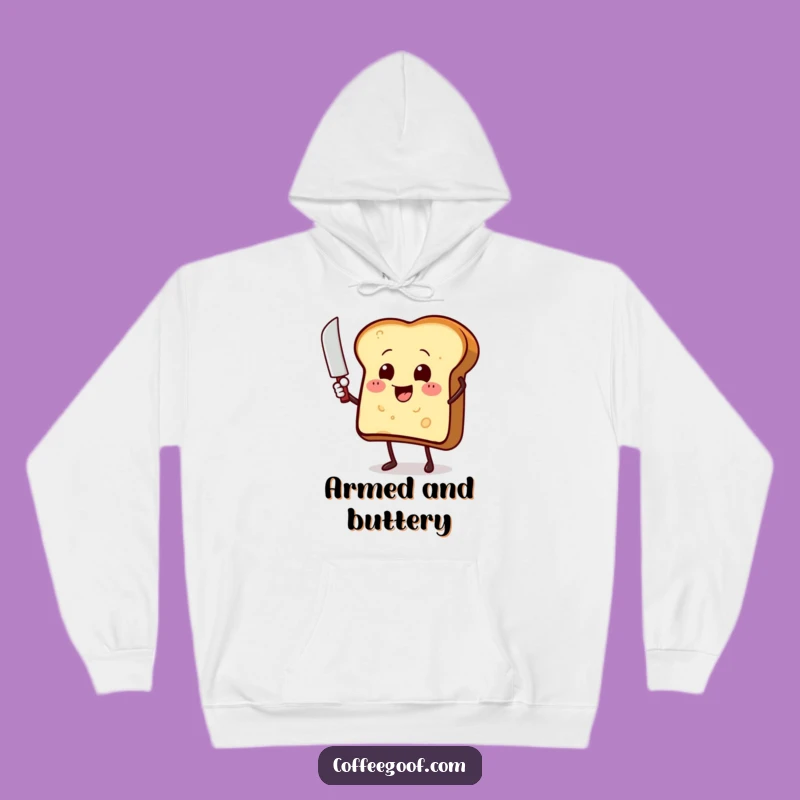 Funny Toast Butter Knife Hoodie - Cozy Cartoon Character Sweatshirt Gift