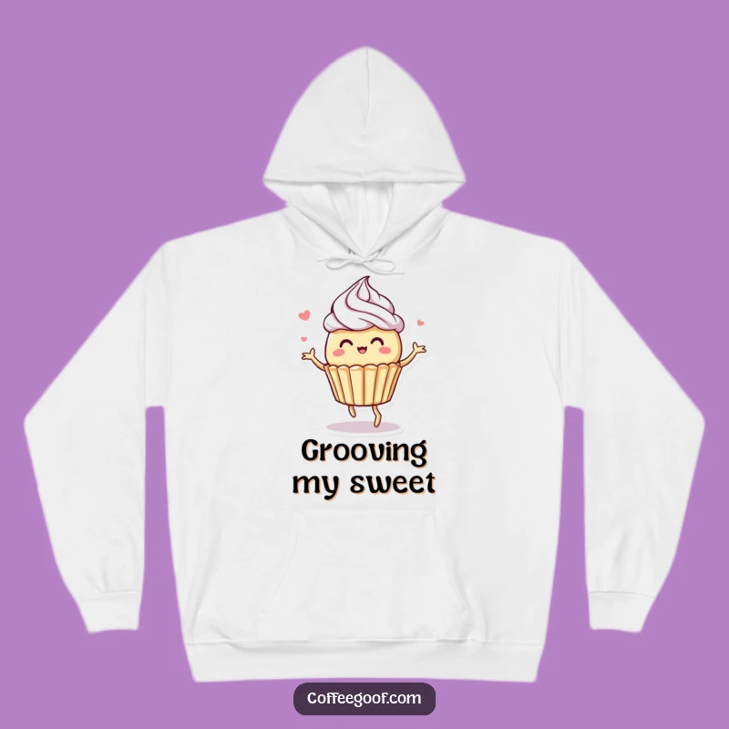Funny Muffin Hoodie: Cozy Dancing Frosting Design, Perfect Warm Gift for Treat Fans