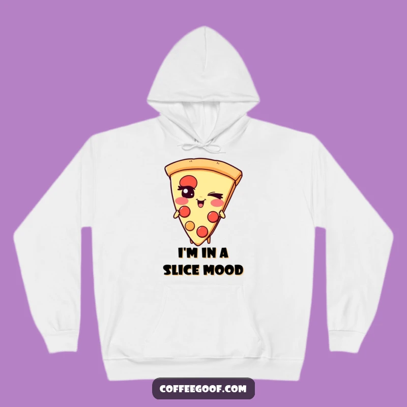 Funny Pizza Hoodie: Giggling Slice Character, Cozy Humorous Gift for Pizza Fans