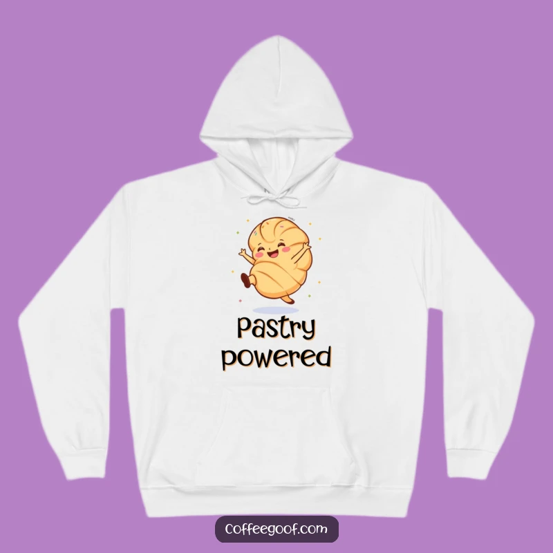 Cozy Funny Croissant Hoodie: Cartwheeling Pastry, Warm and Hilarious Gift