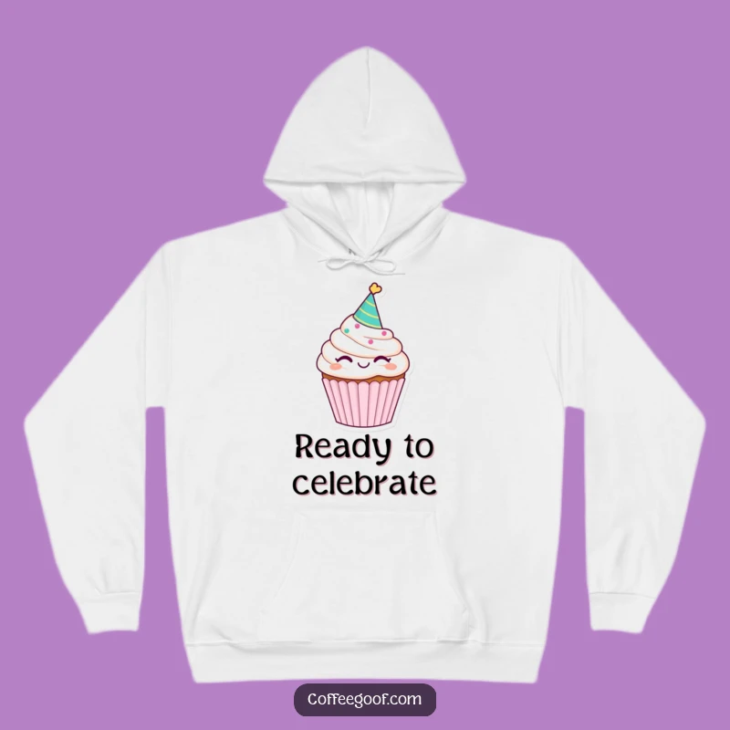 Funny Winking Cupcake Hoodie - Cozy Party Vibes, Ideal Funny Gift
