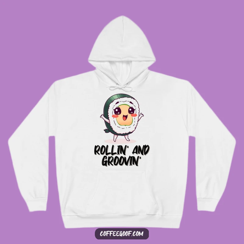 Funny Sushi Hoodie: Dancing Character, Cozy & Fun, Your Ideal Funny Gift!