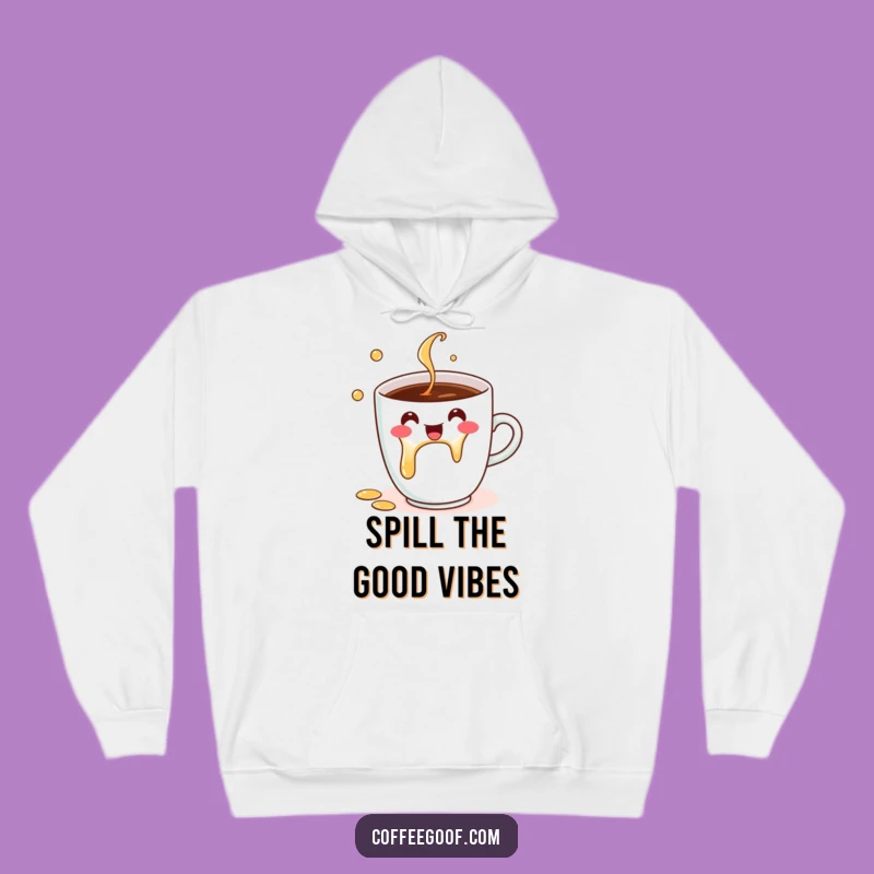 Funny Coffee Cup Hoodie: Cozy Up with a Cheerful Spill for a Funny Gift