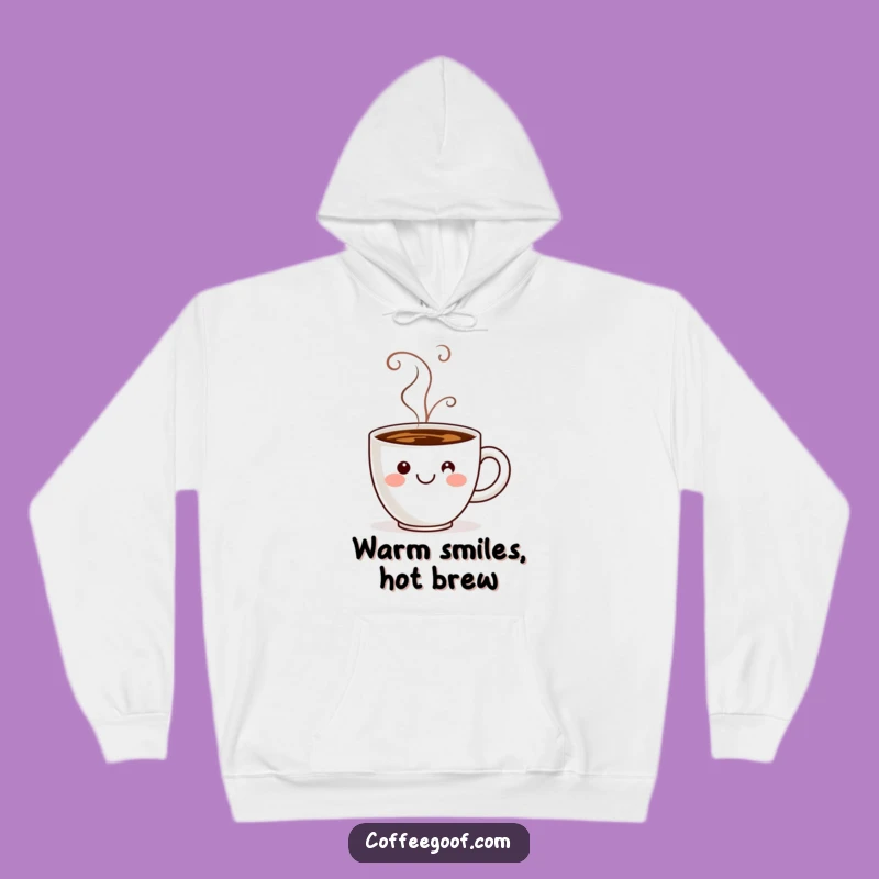Funny Coffee Cup Smiley Hoodie: Cozy Steam Design, Perfect Warm Gift!