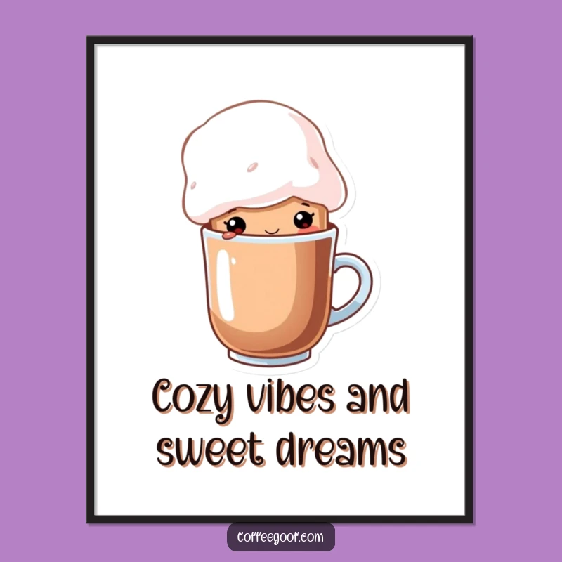Funny Free Printable Cocoa Art: Marshmallow Hat Character Downloadable Decor