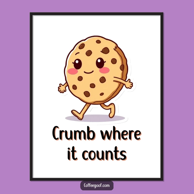 Free Printable Wall Art: Silly Walk Cookie - Funny Downloadable Decor for Kitchens