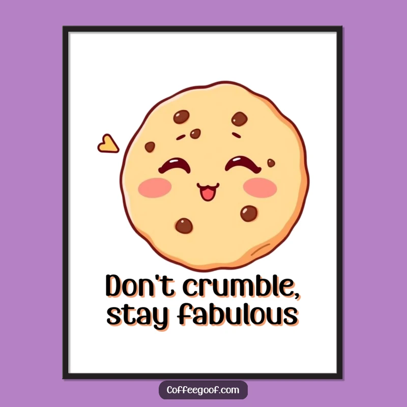 Free Printable Funny Cookie Wall Art: Winking Charm Downloadable Decor