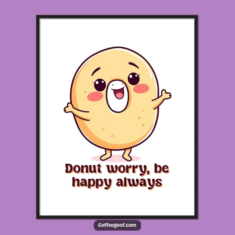 Funny Free Printable Wall Art: Smiling Bagel Jigs - Quirky Downloadable Decor