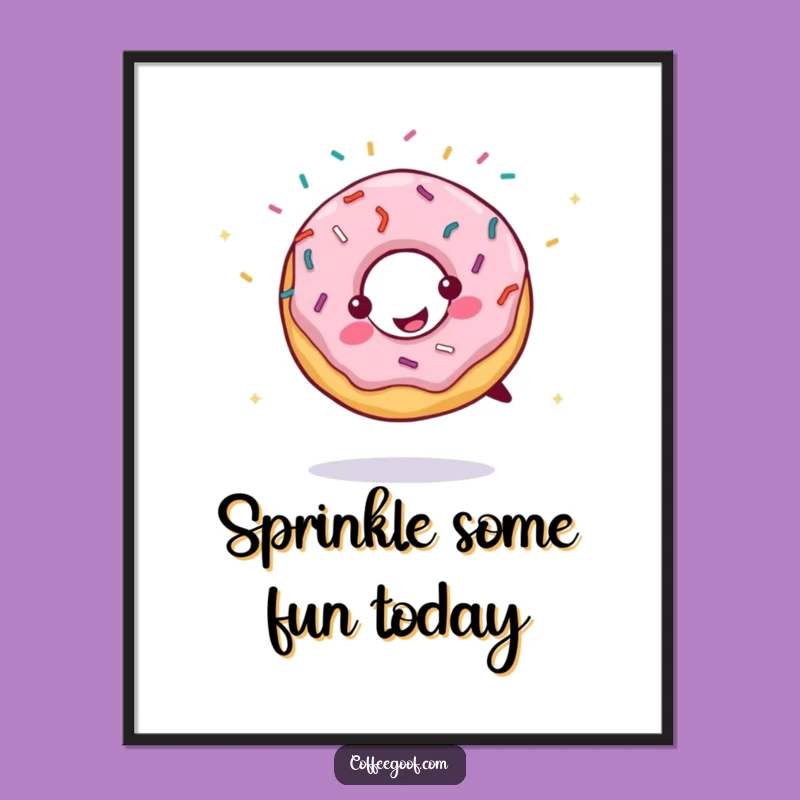 Free Printable Cartwheeling Donut Wall Art - Fun Downloadable Decor for a Playful Space