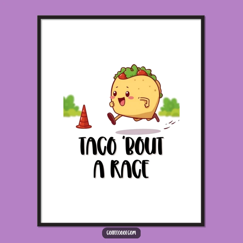 Free Printable Sprinting Taco Wall Art - Fun Downloadable Decor for Your Energetic Space