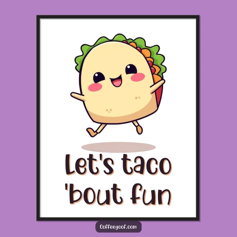 Free Printable Wall Art: Dancing Taco for a Fun and Quirky Foodie Decor!