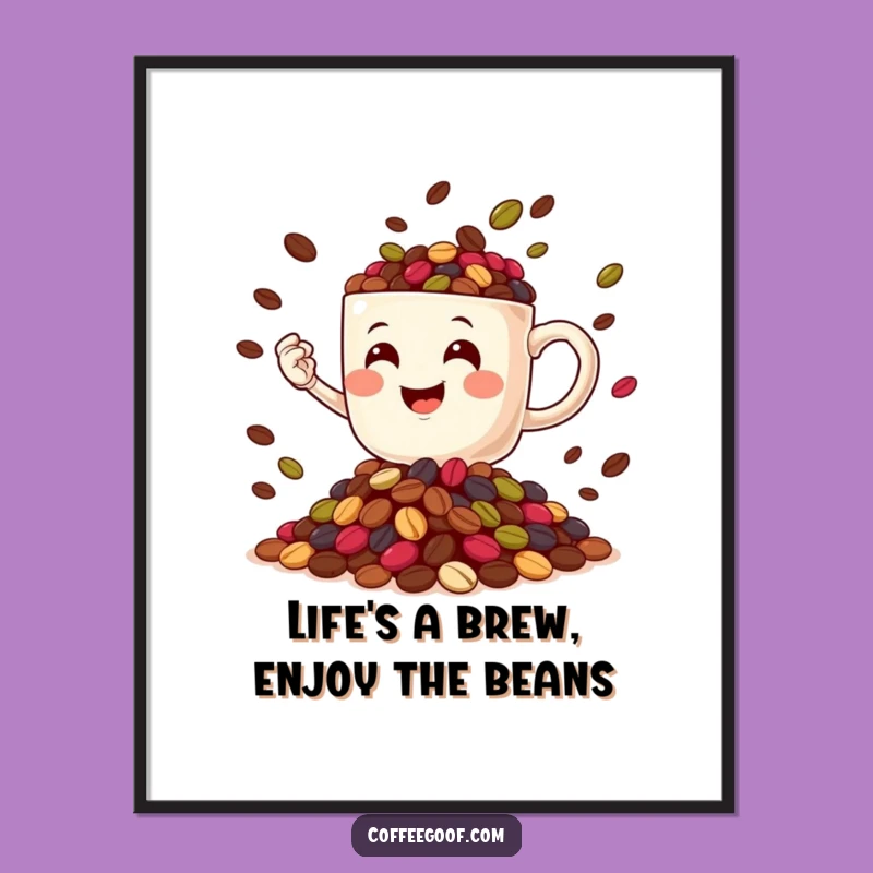 Free Printable Wall Art: Juggling Coffee Mug, Funny Downloadable Decor for Coffee Enthusiasts