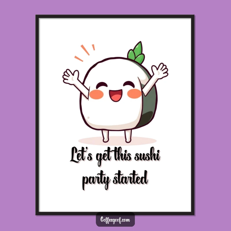 Free Printable Wall Art: Sushi Wave Funny Downloadable Decor