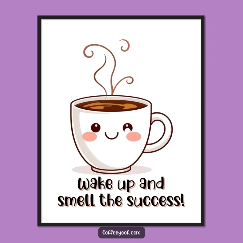 Funny Free Printable Coffee Art: Cheerful Cup Smiley Steam Decor Downloadable Art