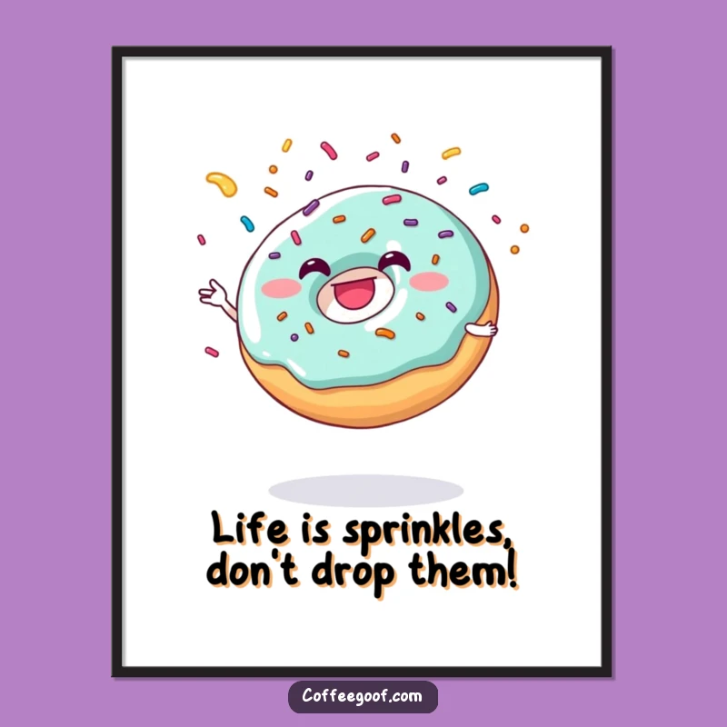 Funny Free Printable Donut Wall Art: Juggling Sprinkles Decor Downloadable Art