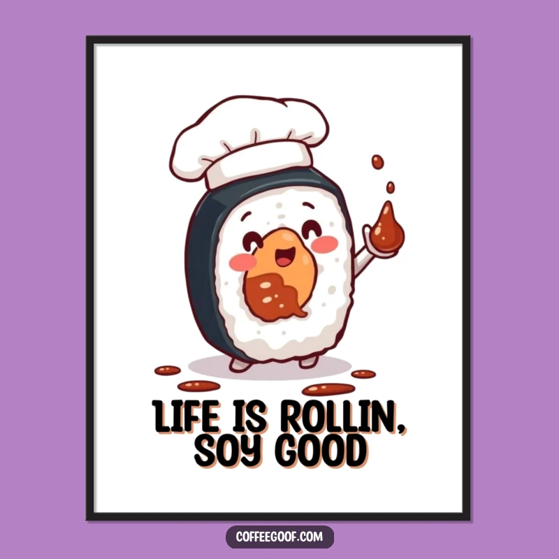 Funny Free Printable Sushi Chef Wall Art - Quirky Downloadable Art Gift